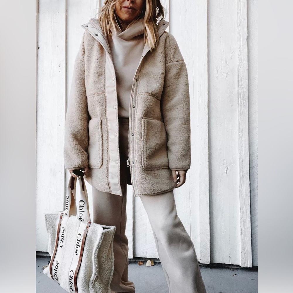 Zella Beige Fleece Jacket